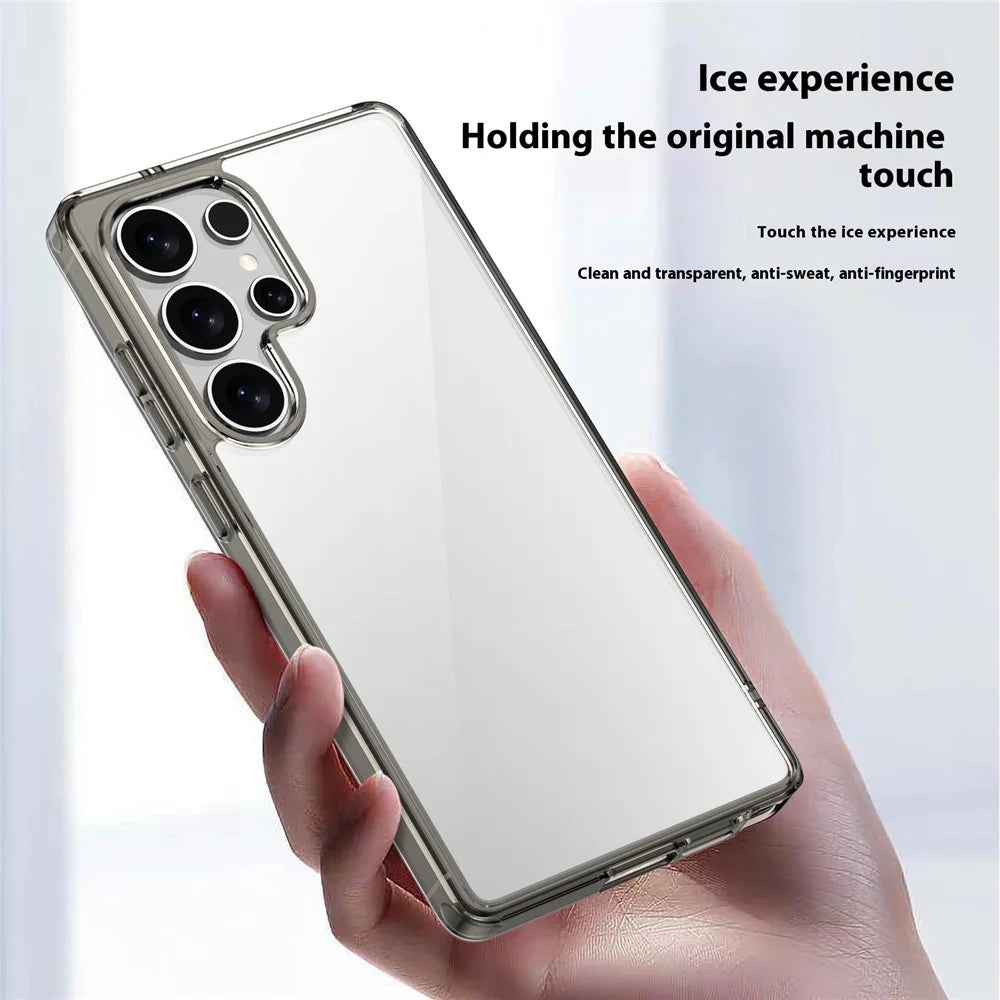 For Samsung Galaxy S25 Ultra Case PC + TPU Clear Anti Drop Phone Back Cover - Brown - 5