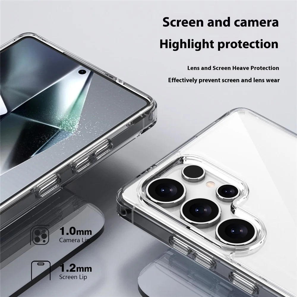 For Samsung Galaxy S25 Ultra Case PC + TPU Clear Anti Drop Phone Back Cover - Brown - 6