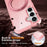 For Samsung Galaxy S25  /  S24 Magnetic Case Rotatable Ring Kickstand TPU + PC Phone Cover - Pink - 6