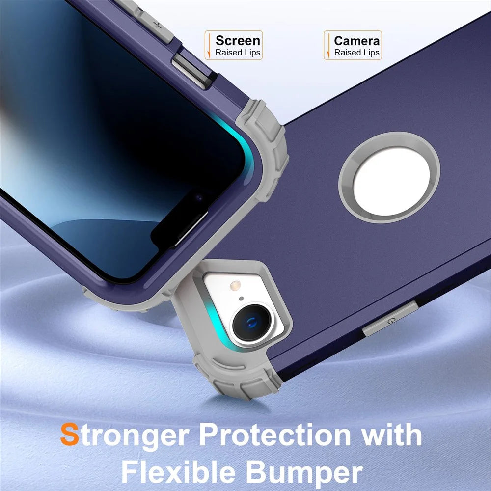 L-Style For iPhone 17e / 16e Case Shockproof PC + TPU Phone Back Cover - Navy Blue - 4