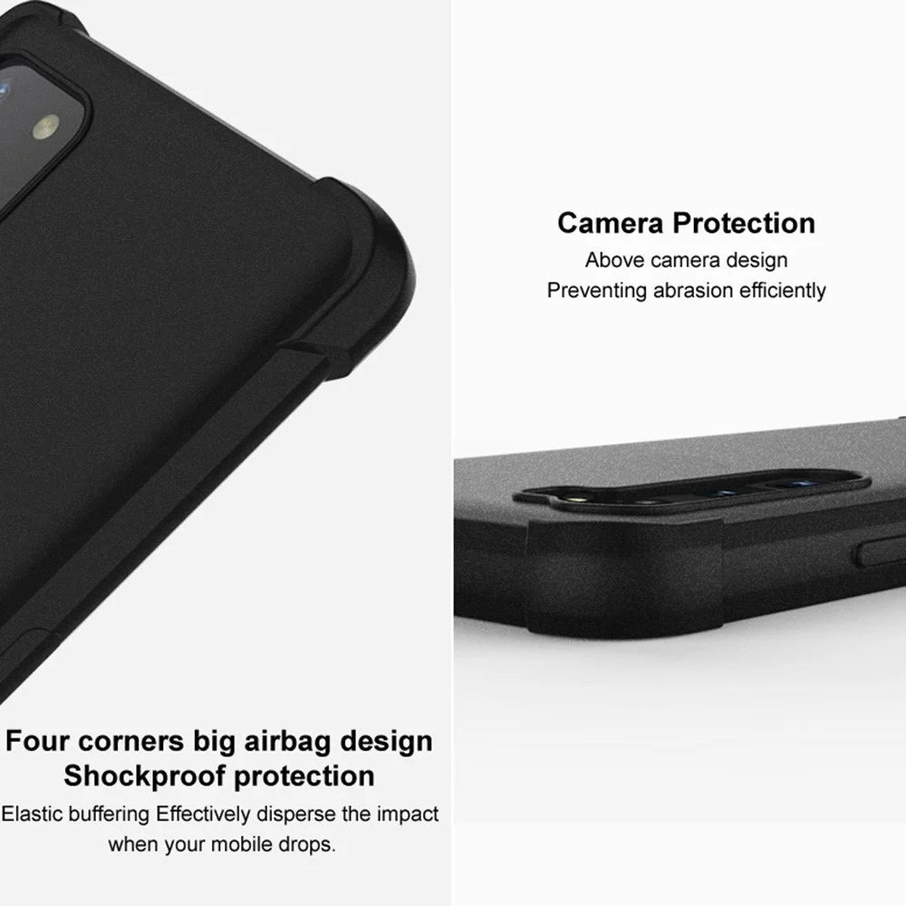IMAK For iPhone 14 Matte Surface TPU Phone Cover Four Corner Airbag Anti-drop Case - Black - 5