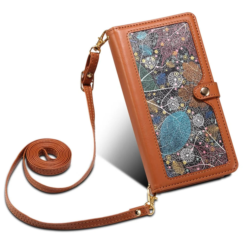 ESEBLE Galaxy Series For iPhone 17e / 16e Case Leather Zipper Phone Cover RFID Blocking - Brown - 4