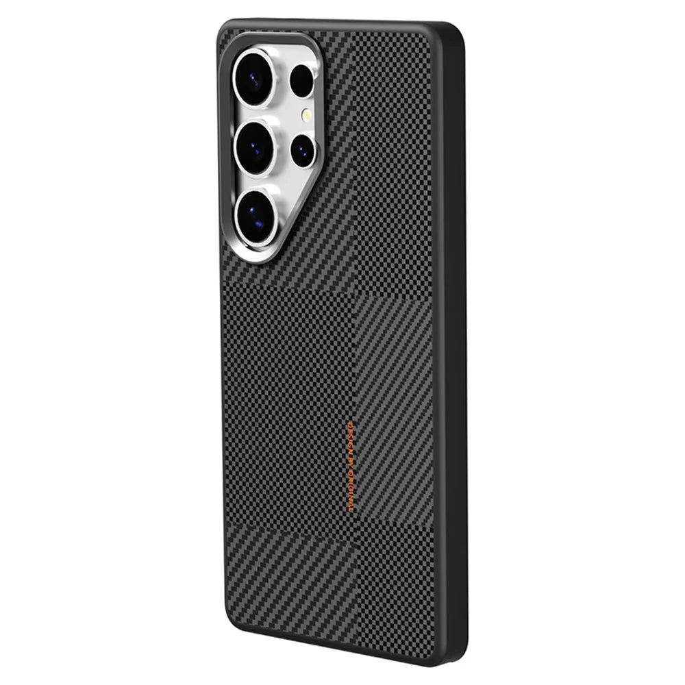 For Samsung Galaxy S25 Ultra Case Textured TPU PC Phone Back Cover Anti Fingerprint Shockproof - Black - 2