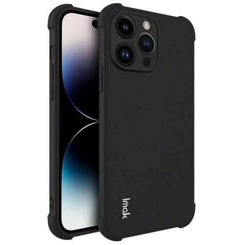 IMAK For iPhone 14 Pro Max Flexible TPU Matte Phone Cover Four Corner Airbag Drop-proof Case - Black - 1