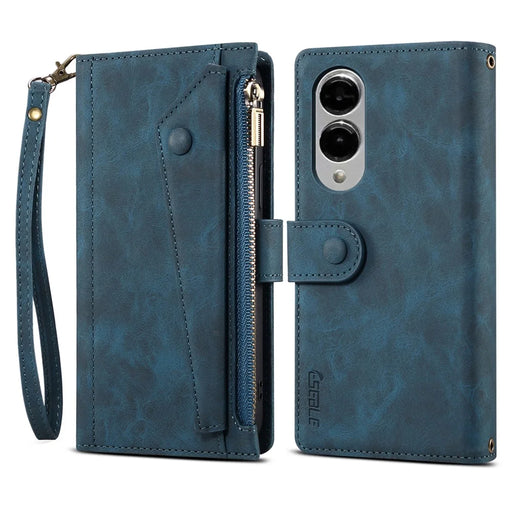ESEBLE Star Series For Samsung Galaxy S25 Edge Case Zipper Wallet Leather Stand Phone Cover - Blue - 1