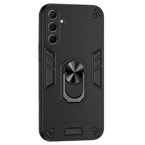 For Samsung Galaxy A26 5G Phone Case PC+TPU Drop Defend Cover with Kickstand - Black - 1