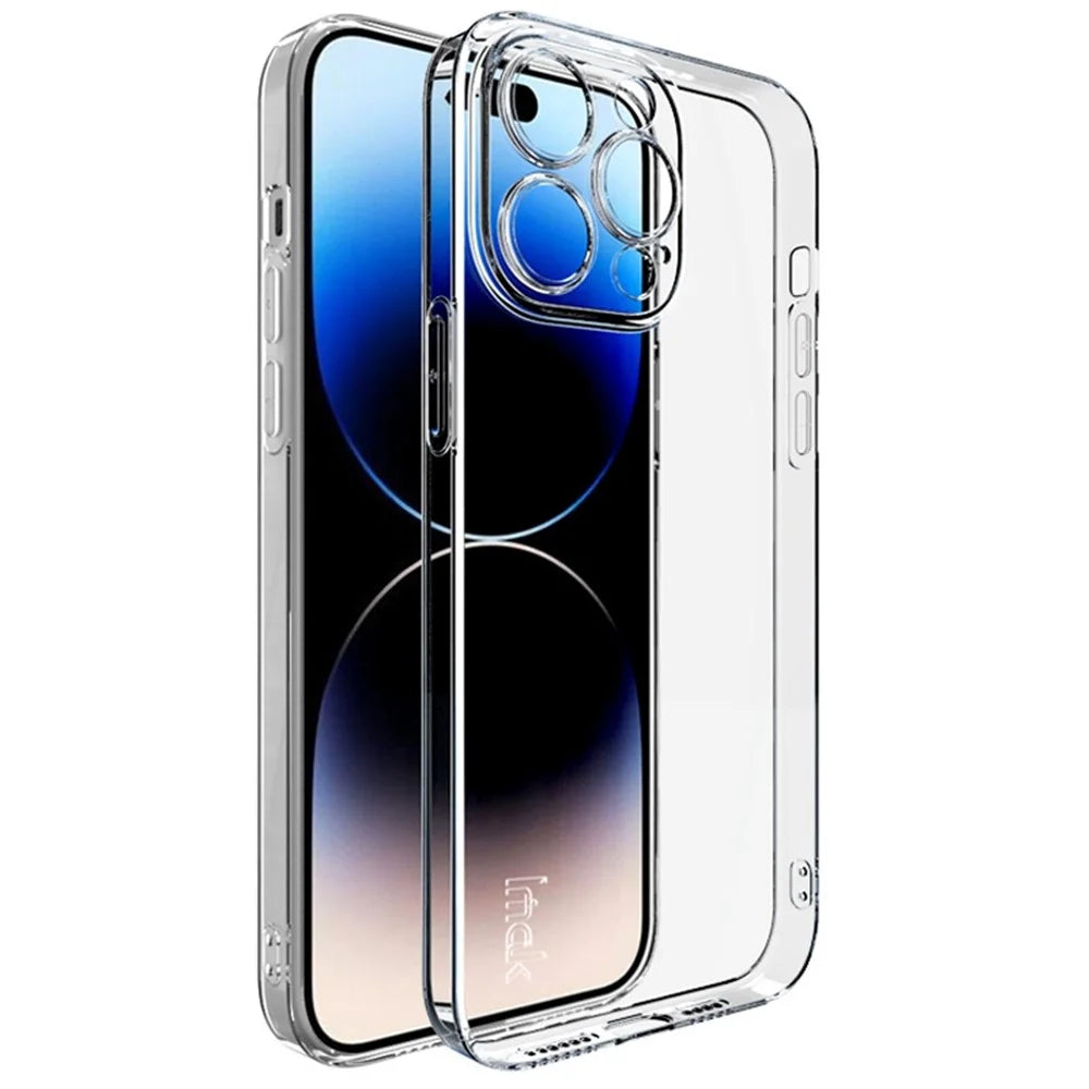 IMAK UX-5 Series for iPhone 14 Pro Max Soft Clear TPU Cell Phone Case Anti-scratch Anti-drop Cover - Transparent - 1