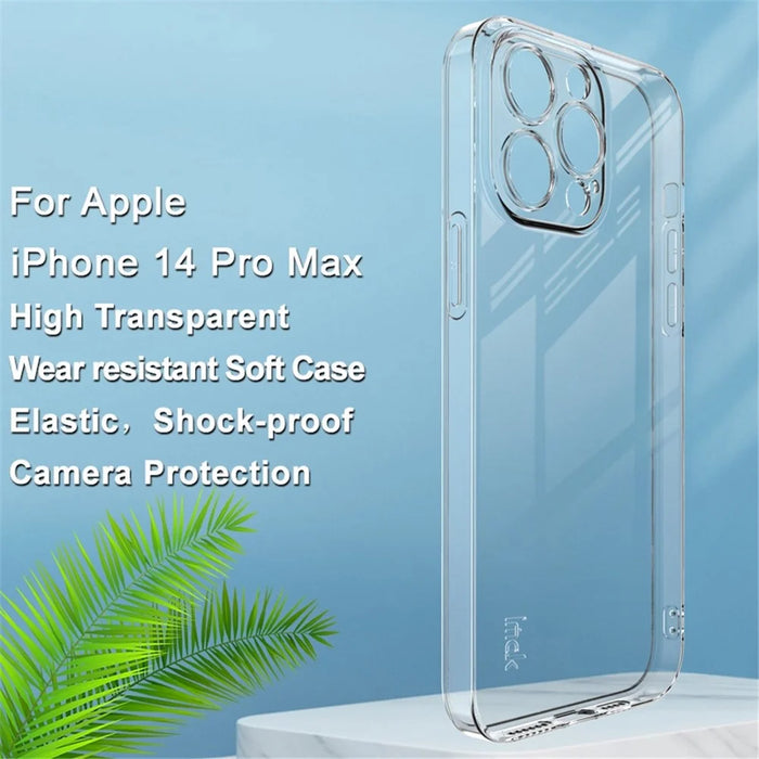 IMAK UX-5 Series for iPhone 14 Pro Max Soft Clear TPU Cell Phone Case Anti-scratch Anti-drop Cover - Transparent - 2