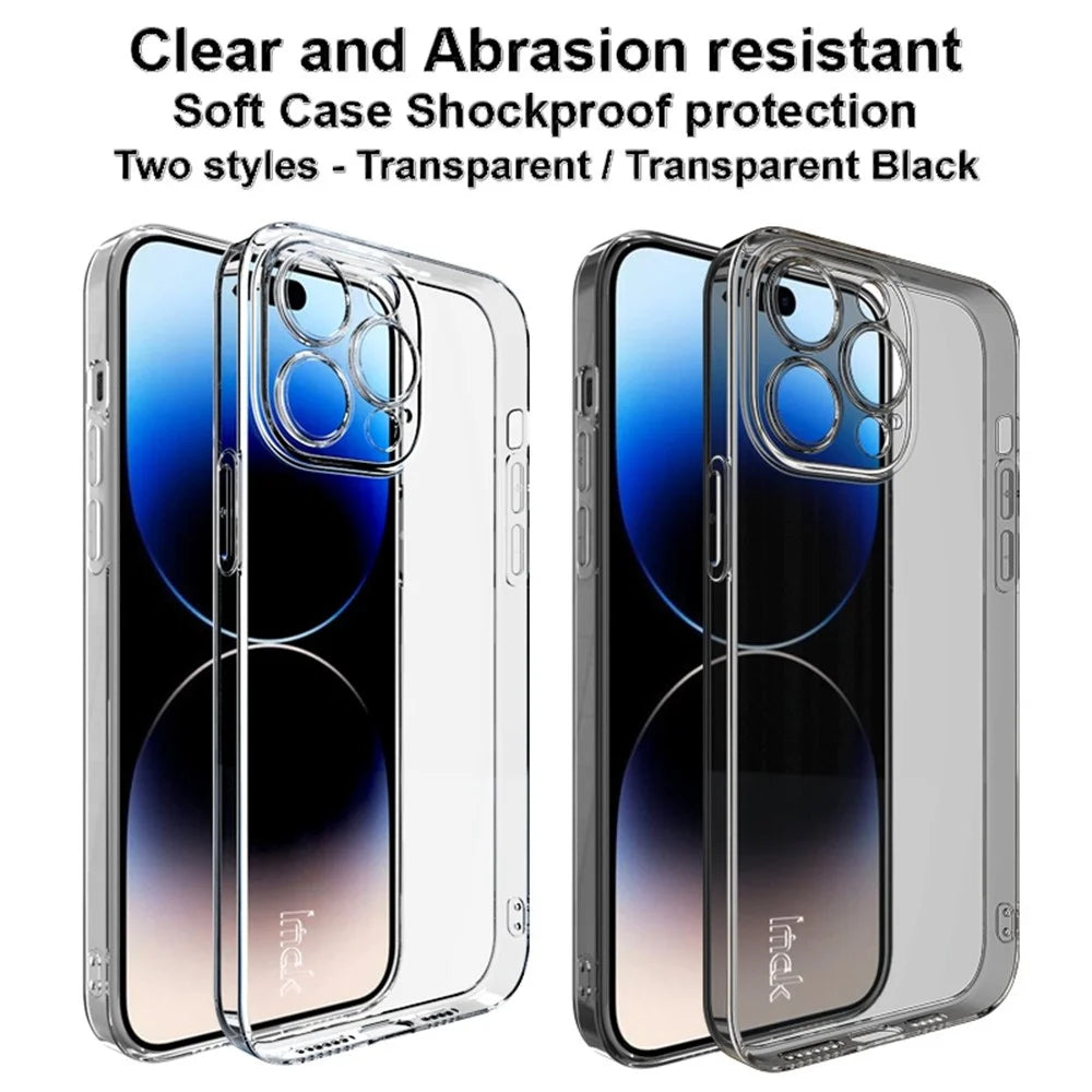 IMAK UX-5 Series for iPhone 14 Pro Max Soft Clear TPU Cell Phone Case Anti-scratch Anti-drop Cover - Transparent - 7