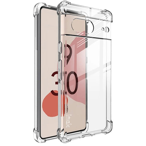 IMAK For Google Pixel 7 5G Soft TPU Clear Phone Cover Shockproof Four Corner Airbag Case - Transparent - 1