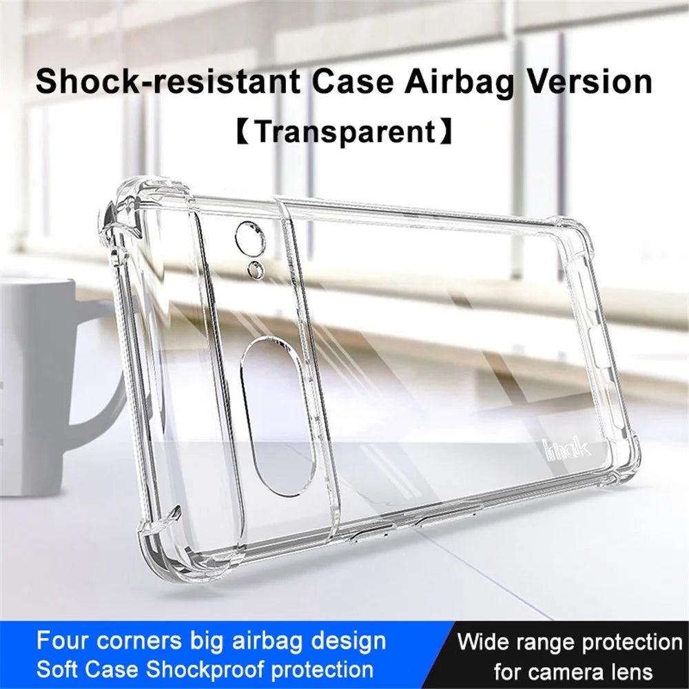 IMAK For Google Pixel 7 5G Soft TPU Clear Phone Cover Shockproof Four Corner Airbag Case - Transparent - 2