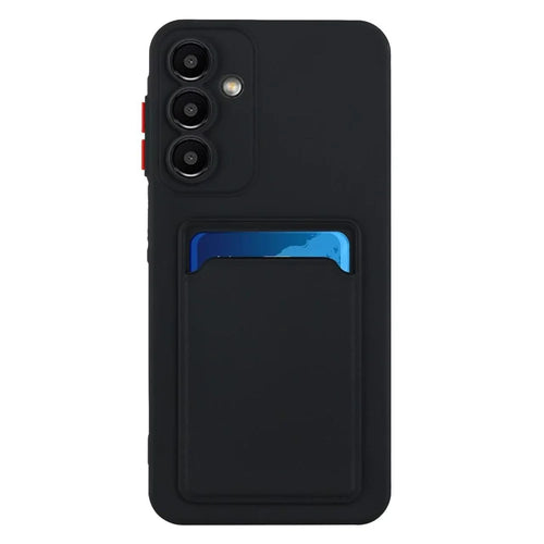 For Samsung Galaxy A56 5G Case Card Slot Matte Fingerprint-Free Back Cover - Black - 1