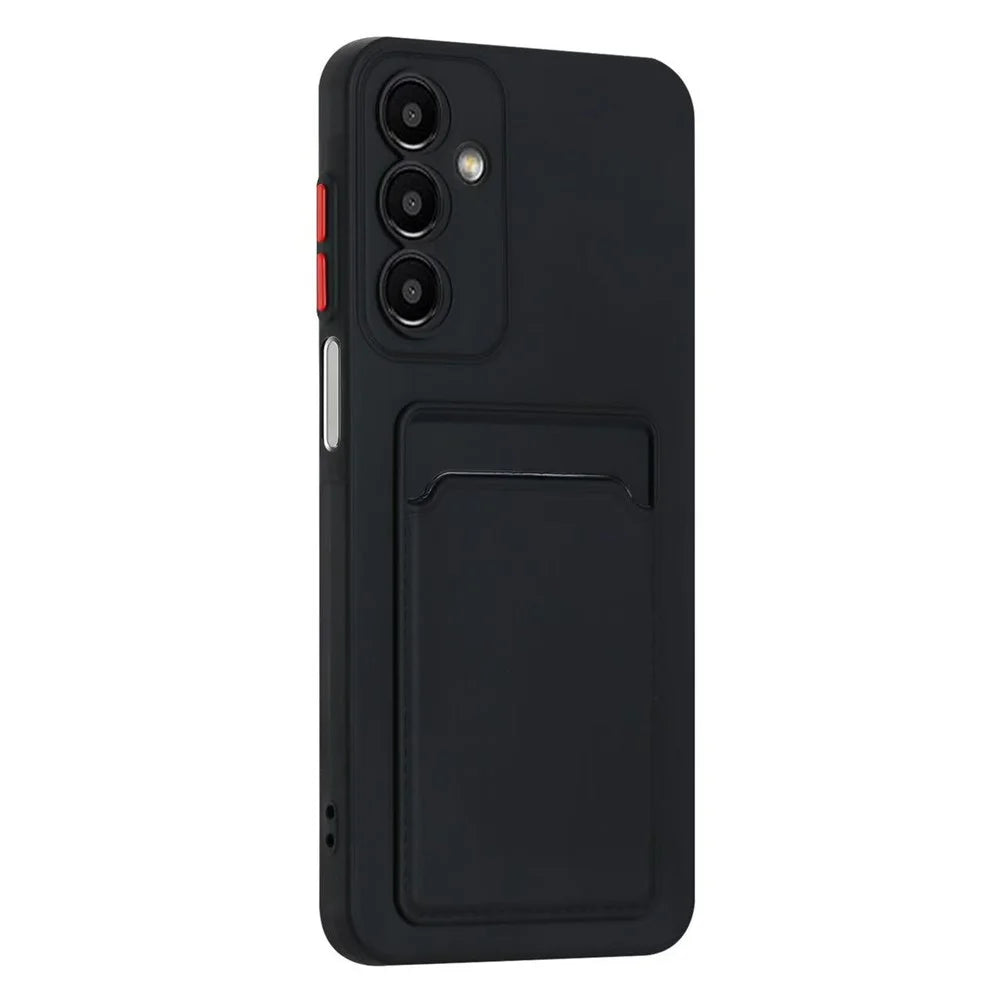 For Samsung Galaxy A54 5G Case Card Slot Matte Fingerprint-Free Back Cover - Black - 3