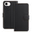 For iPhone 17e / 16e Leather Case Wallet Stand Solid Color Anti Drop Phone Cover - Black - 1