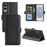 For Samsung Galaxy S25 Edge Case Calf Texture Leather Wallet Phone Cover - Black - 1