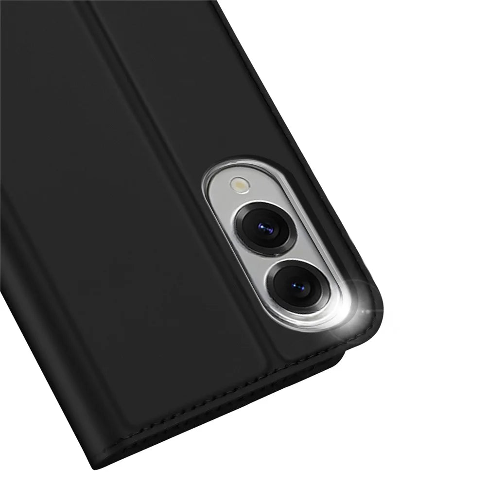 DUX DUCIS For Samsung Galaxy S25 Edge Case  Skin Pro Series Leather Cover Card Holder - Black - 3