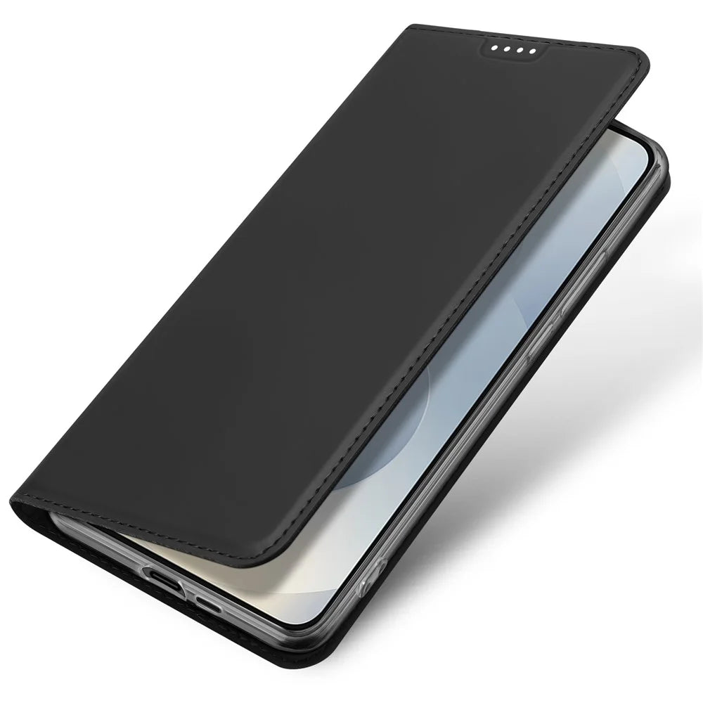 DUX DUCIS For Samsung Galaxy S25 Edge Case  Skin Pro Series Leather Cover Card Holder - Black - 4