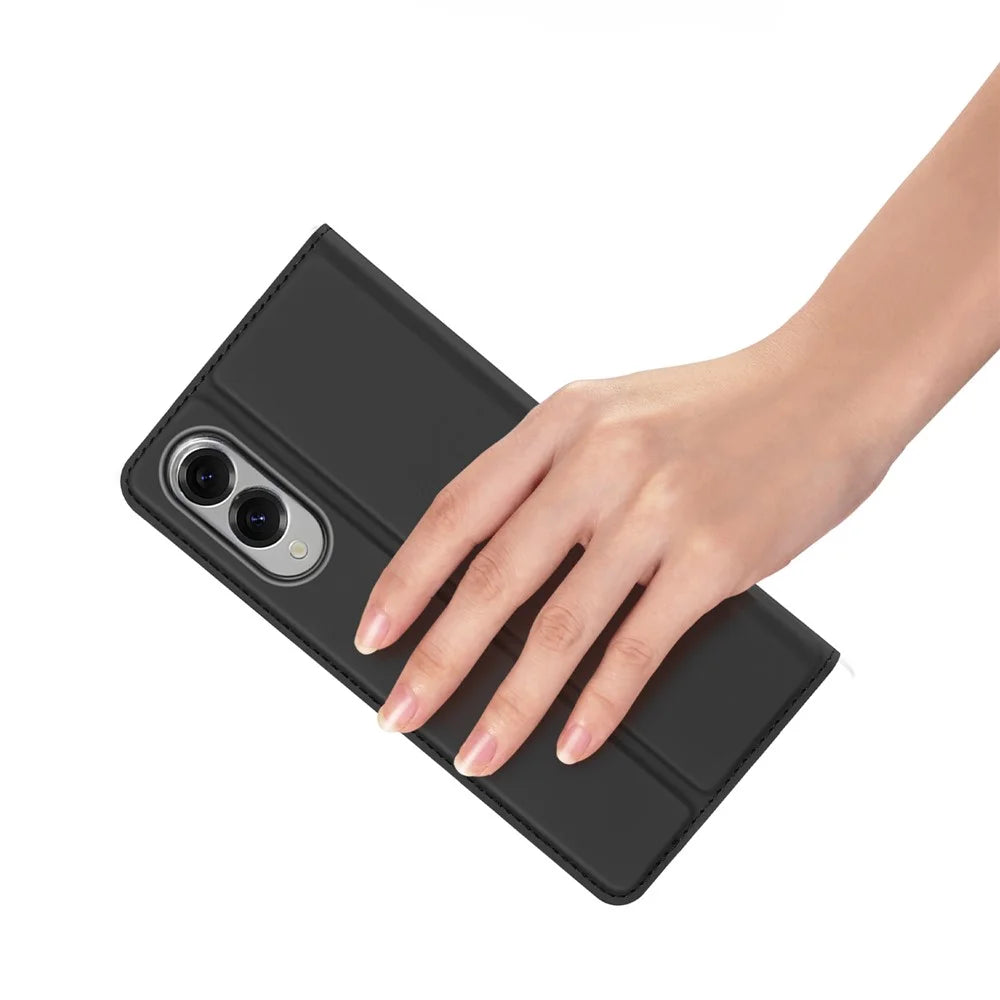 DUX DUCIS For Samsung Galaxy S25 Edge Case  Skin Pro Series Leather Cover Card Holder - Black - 6