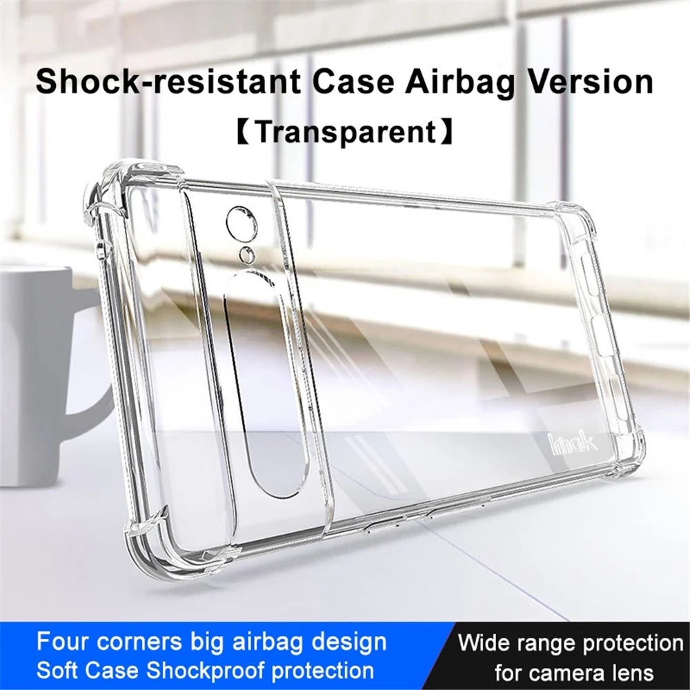 IMAK For Google Pixel 7 Pro 5G Clear TPU Phone Back Cover Four Corner Airbag Drop-proof Case - Transparent - 2