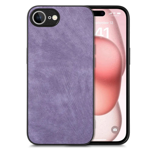 For iPhone 17e / 16e Case Shockproof Slim Retro Leather Phone Back Cover - Purple - 1