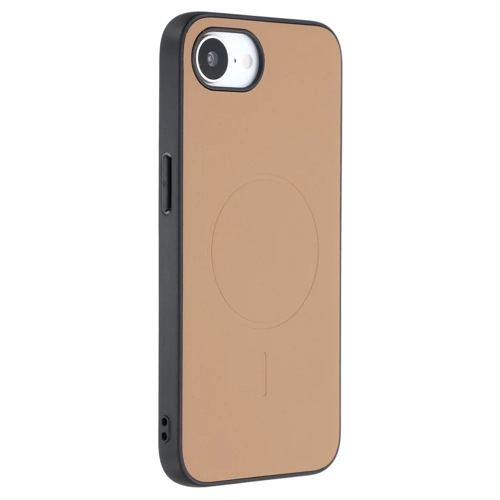 X-LEVEL For iPhone 17e / 16e Case Compatible with MagSafe PC+TPU+PU Phone Back Cover - Desert Gold - 1