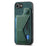 For iPhone 17e / 16e Case with Card Slot Kickstand Retro Leather Back Cover - Green - 2
