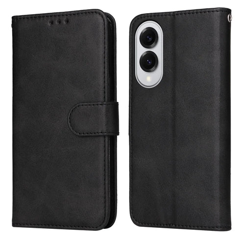For Samsung Galaxy S25 Edge Case Wallet PU Leather Folio Flip Phone Cover - Black - 1