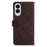 For Samsung Galaxy S25 Edge Leather Wallet Cases Skin Touch Phone Cover Stand with Strap - Brown - 7