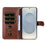 For Samsung Galaxy S25 Edge Case Zipper Wallet Calf Texture PU Leather Phone Cover - Brown - 3