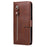 For Samsung Galaxy S25 Edge Case Zipper Wallet Calf Texture PU Leather Phone Cover - Brown - 5