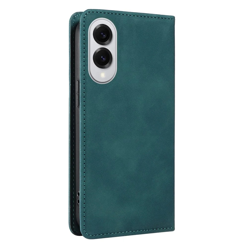 BETOPNICE 003 For Samsung Galaxy S25 Edge Case Wallet Leather Phone Cover with Stand - Green - 6