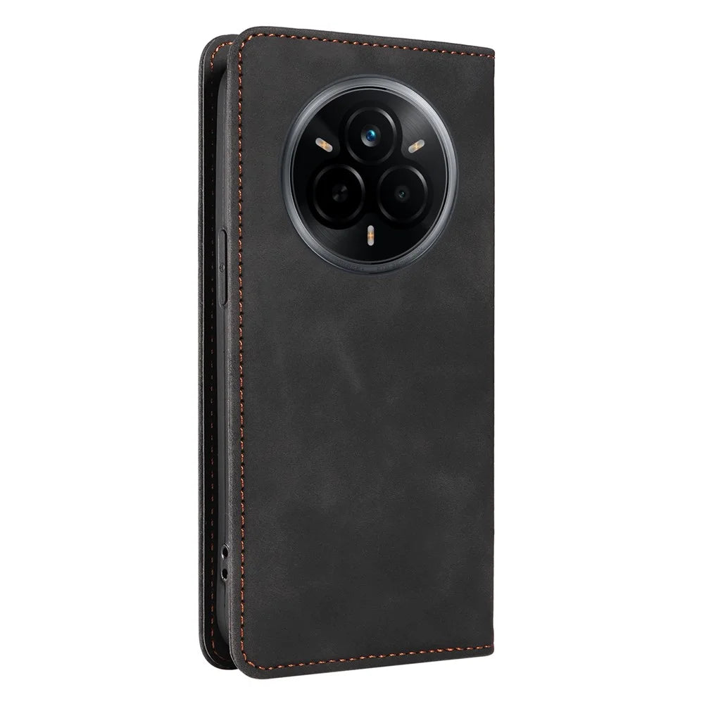 BETOPNICE 003 For Realme 14 Pro 5G Case Wallet Leather Phone Cover with Stand - Black - 6