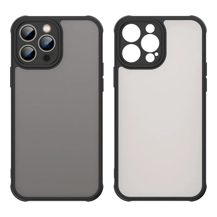 For iPhone 13 Pro Case Drop Proof Airbags Frosted Translucent PC + TPU Phone Back Cover - Black - 2