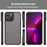 For iPhone 13 Pro Case Drop Proof Airbags Frosted Translucent PC + TPU Phone Back Cover - Black - 3