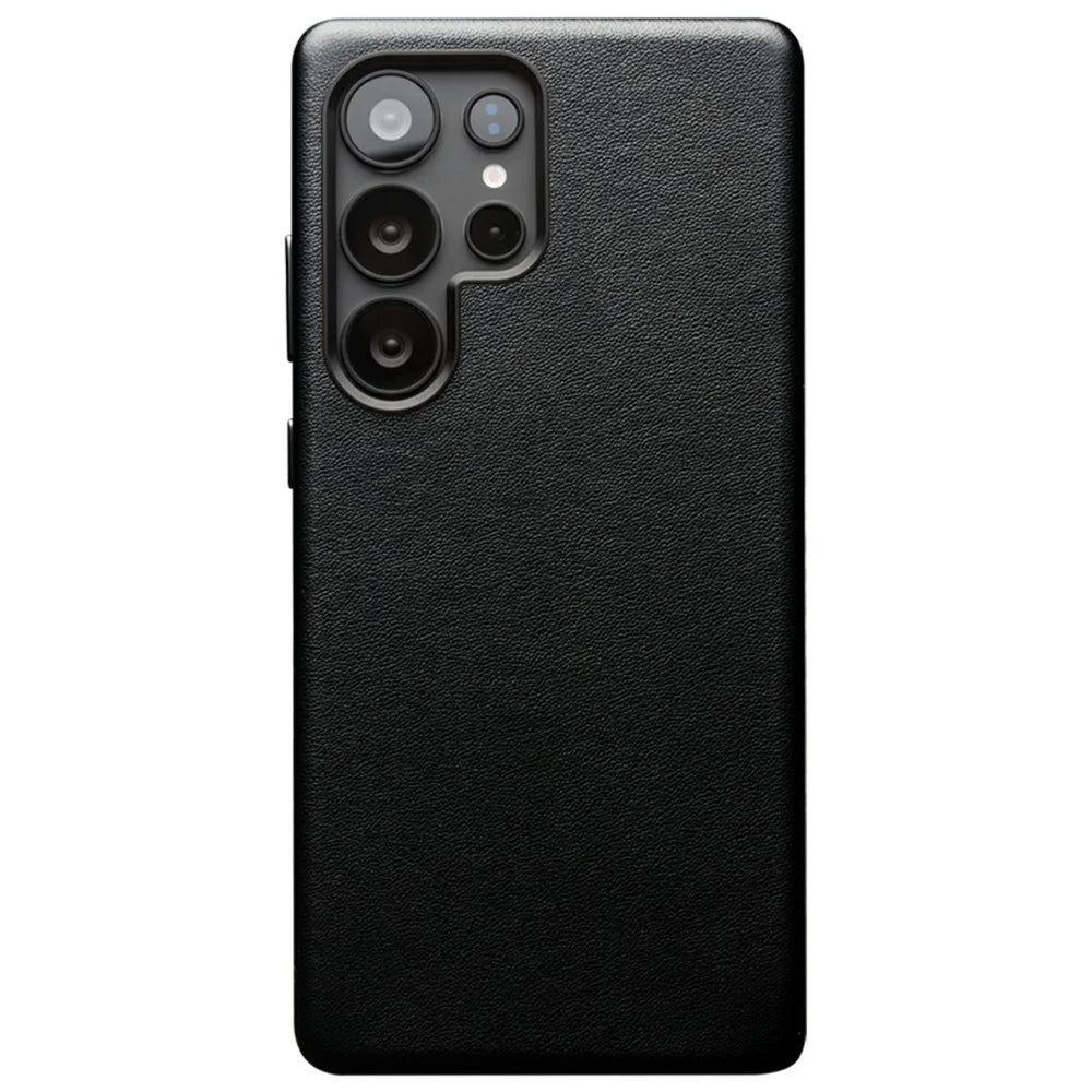 QIALINO For Samsung Galaxy S25 Ultra Magnetic Case Genuine Cow Leather PC Phone Back Cover - 2
