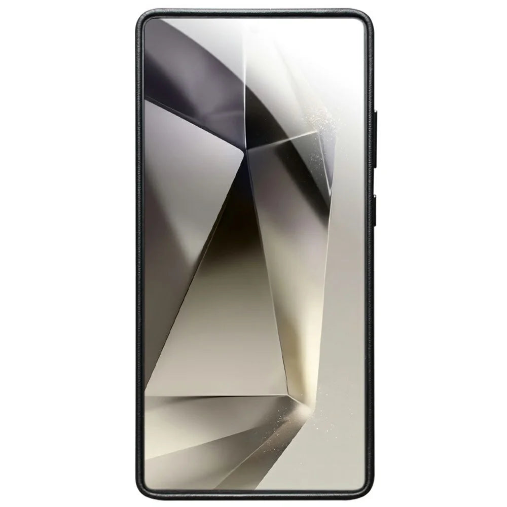 QIALINO For Samsung Galaxy S25 Ultra Magnetic Case Genuine Cow Leather PC Phone Back Cover - 3