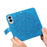 For Samsung Galaxy S25 Edge Case Floral Pattern PU Leather Wallet Stand Phone Cover - Blue - 4