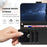 For iPhone 16 Leather Case Wallet Stand Solid Color Anti Drop Phone Cover - Black - 2
