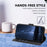 For iPhone 16 Leather Case Wallet Stand Solid Color Anti Drop Phone Cover - Black - 4