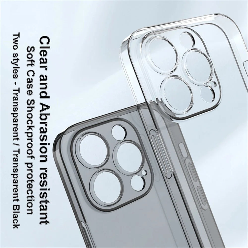 IMAK UX-5 Series for iPhone 14 Pro Flexible TPU Phone Shell Super Transparent Anti-dust Phone Case - Transparent Black - 3