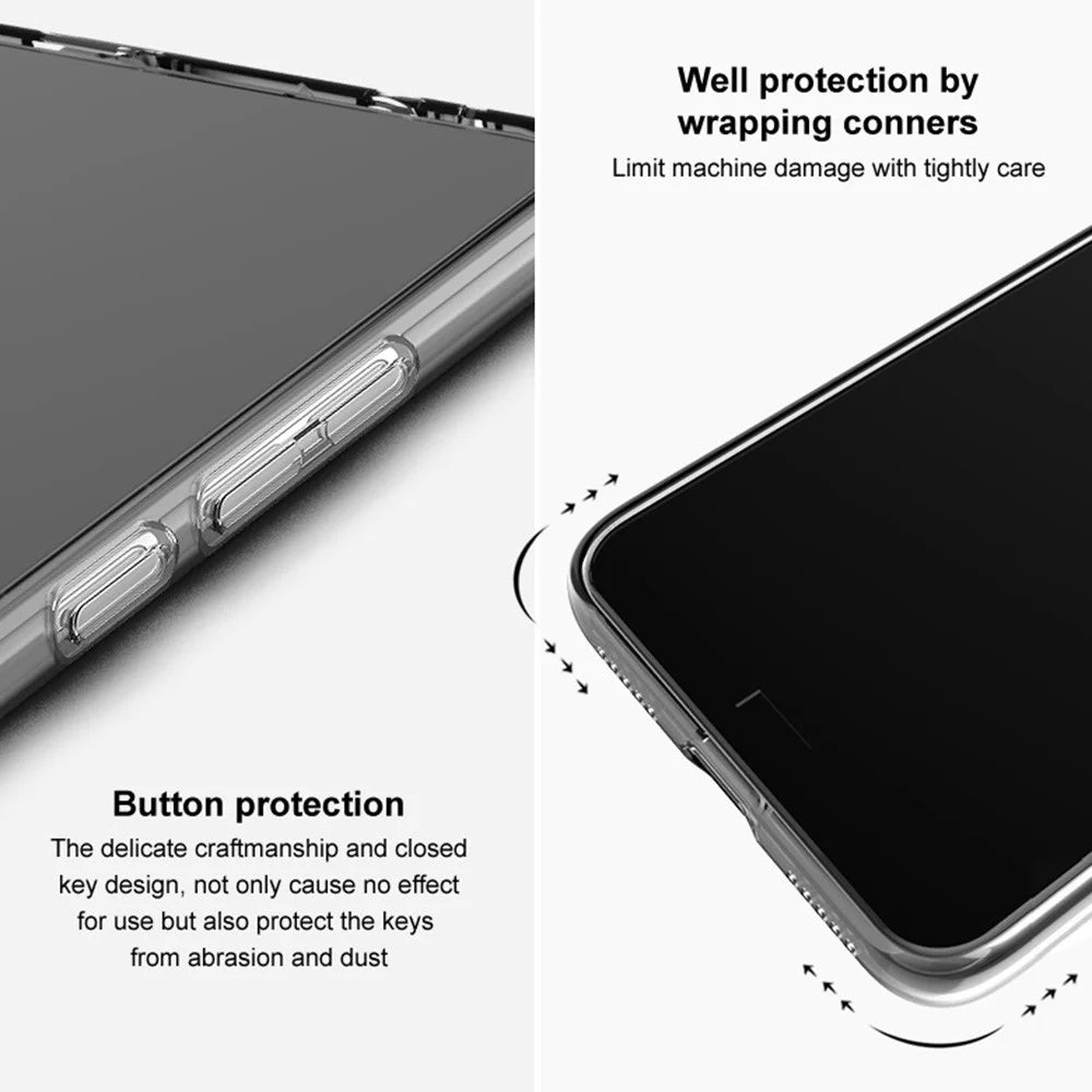 IMAK UX-5 Series for iPhone 14 Pro Flexible TPU Phone Shell Super Transparent Anti-dust Phone Case - Transparent Black - 5