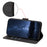 For iPhone 16 Pro Leather Case Wallet Stand Solid Color Anti Drop Phone Cover - Black - 5
