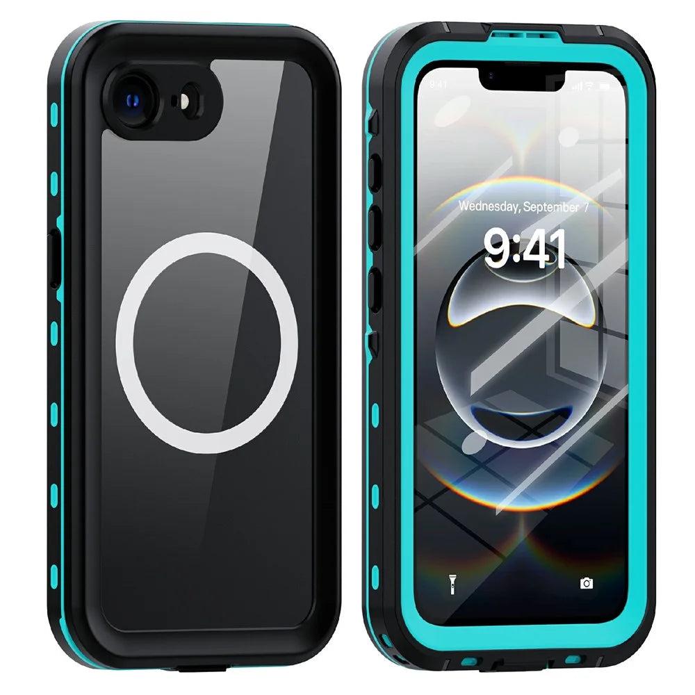 REDPEPPER Dot+ Series For iPhone 17e / 16e Phone Case Compatible with MagSafe IP68 Waterproof Clear Phone Cover - Blue - 1