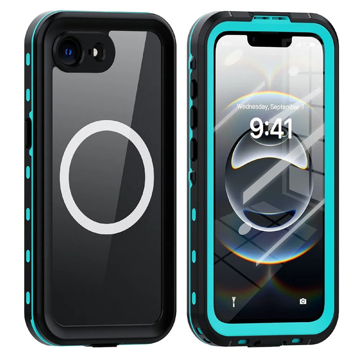 REDPEPPER Dot+ Series For iPhone 17e / 16e Phone Case Compatible with MagSafe IP68 Waterproof Clear Phone Cover - Blue - 1