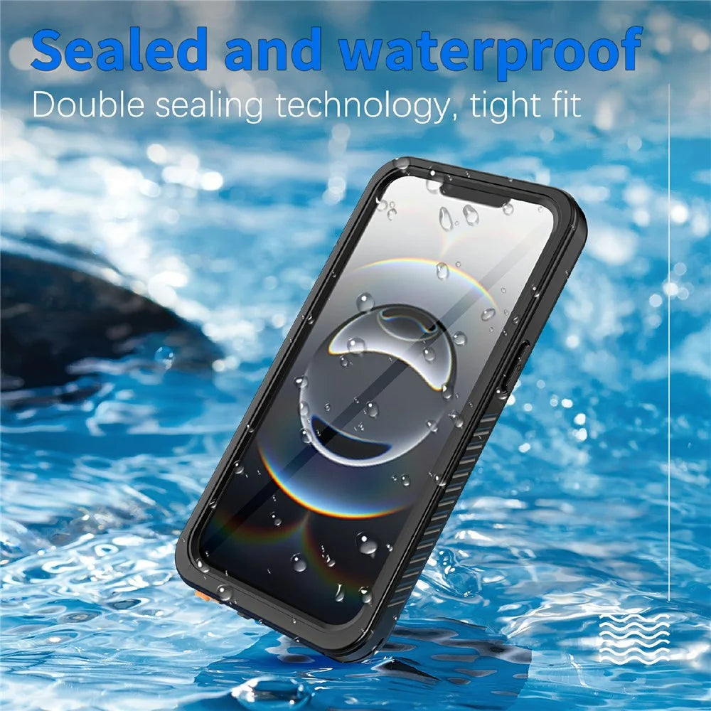 REDPEPPER FS / FM Series For iPhone 17e / 16e Waterproof Case IP68 Shockproof Phone Cover - Black - 4