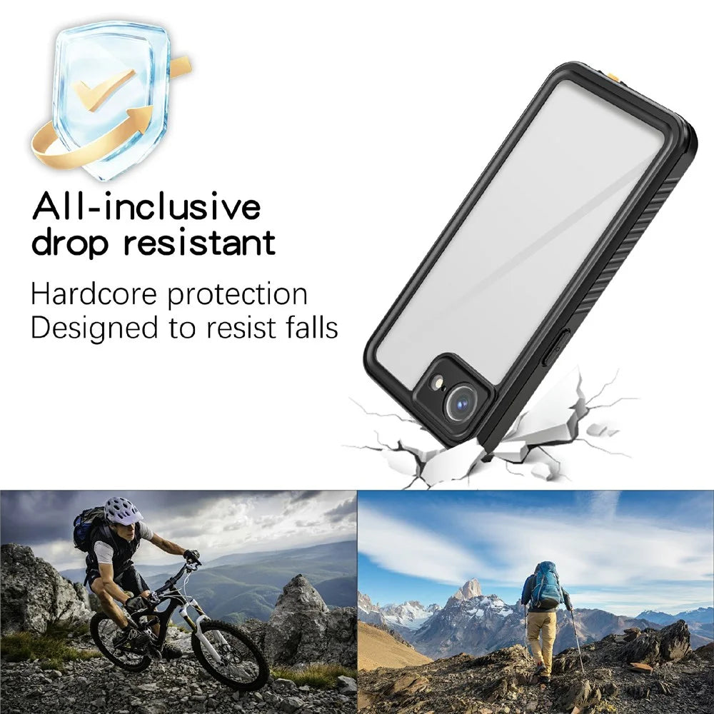 REDPEPPER FS / FM Series For iPhone 17e / 16e Waterproof Case IP68 Shockproof Phone Cover - Black - 6