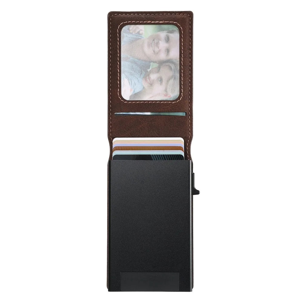 SUTENI H19 For Samsung Galaxy S25+ Magnetic Case Card Holder Kickstand Litchi Texture Leather Back Cover - Brown - 5