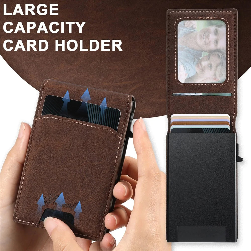 SUTENI H19 For Samsung Galaxy S25+ Magnetic Case Card Holder Kickstand Litchi Texture Leather Back Cover - Brown - 7