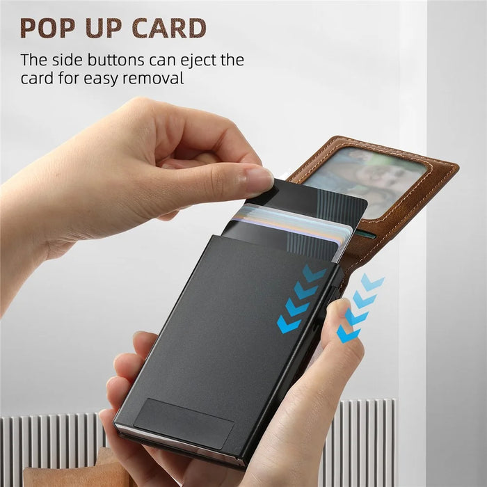 SUTENI H19 For Samsung Galaxy S24+ Magnetic Case Waxy Texture Card Slots Leather Back Phone Cover - Brown - 7