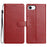 For iPhone 17e / 16e Leather Case Wallet Stand Phone Cover with Handy Strap - Red - 1